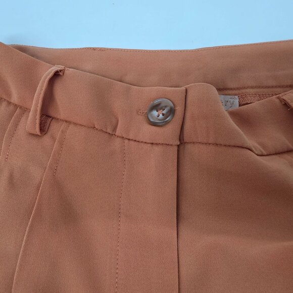 Rust Orange Wide-Leg Pants By Evolutionary Size L Lightweight Material Pleated - Picture 3 of 9